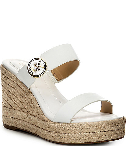 Michael Kors Lucinda Vachetta Leather Wedge Sandals