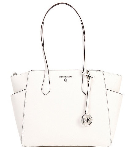 Michael Kors Silver Hardware Marilyn Medium Saffiano Leather Top Zip Tote Bag