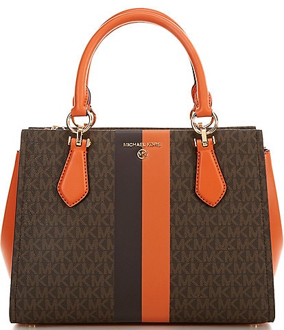 Michael Kors Marilyn Logo Colorblock Medium Satchel Bag