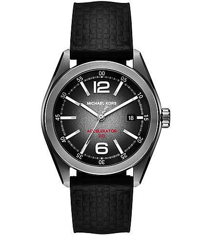 Michael Kors Men's Accelerator 2.0 Three-Hand Date Black Nylon and Silicone Strap Watch