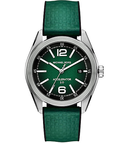 Michael Kors Men's Accelerator 2.0 Three-Hand Date Green Nylon and Silicone Strap Watch