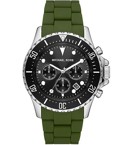 Michael Kors Men's Everest Chronograph Green Silicone Bracelet Watch