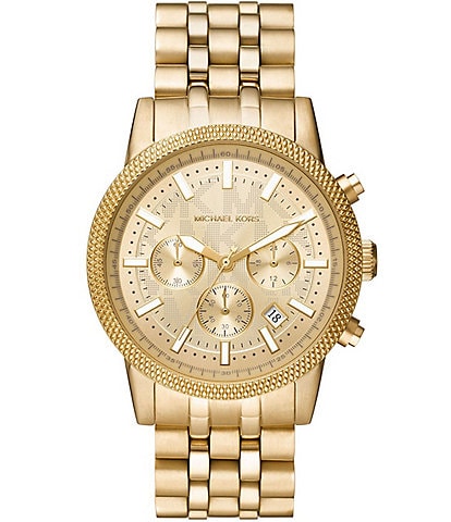 Michael Kors Men's Hutton Chronograph Gold Stainless Steel Bracelet Watch
