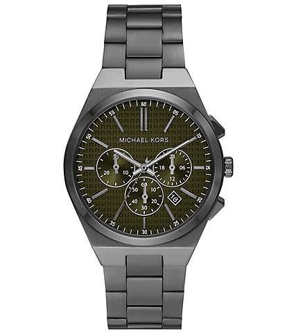 Michael Kors Men's Lennox Chronograph Gunmetal Stainless Steel Bracelet Watch