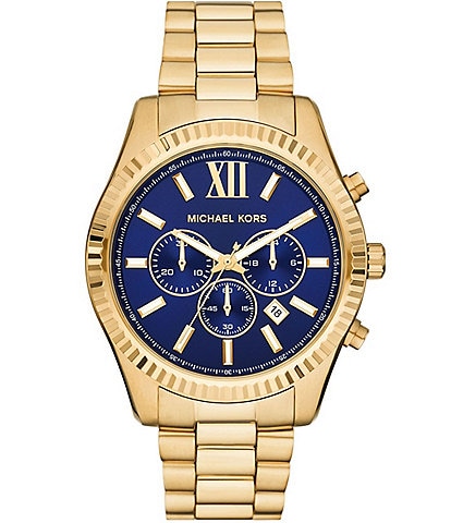 Michael Kors Men's Lexington Chronograph Gold-Tone Stainless Steel Bracelet Watch