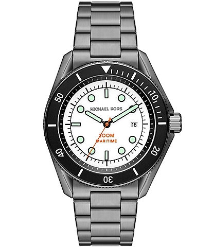 Michael Kors Men's Maritime Three-Hand Date Gunmetal Tone Stainless Steel Bracelet Watch