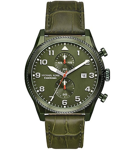Michael Kors Men's Panorama Chronograph Leather Strap Watch