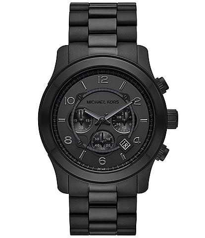 Michael Kors Men's Runway Chronograph Black Stainless Steel Bracelet Watch