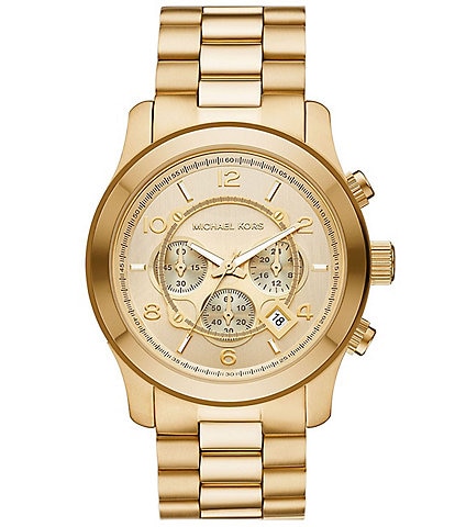 Michael Kors Men's Runway Chronograph Gold-Tone Stainless Steel Bracelet Watch