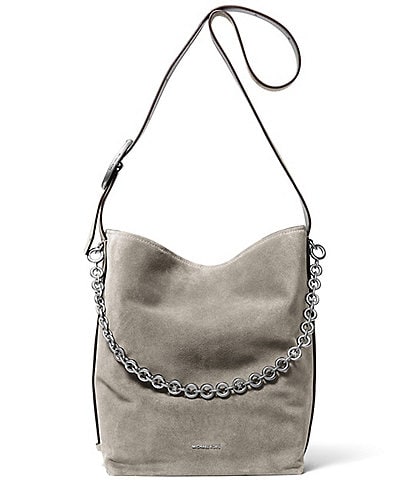 Michael Kors Nolita Large Suede Chain Bucket Messenger Bag