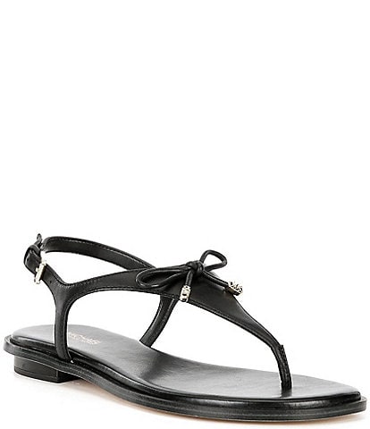 Michael Kors Nori Leather Bow Detail Thong Slingback Sandals
