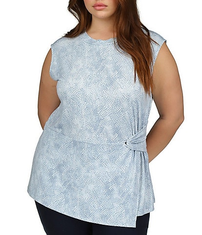 MICHAEL Michael Kors Womens Plus Printed Zipper Back Tank Top Blue M :  : Clothing, Shoes & Accessories