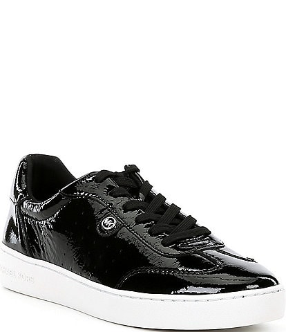 Michael Kors Scotty Crinkle Patent Leather Lace Up Sneakers