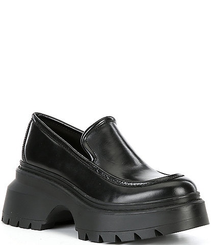 Michael Kors Shiloh Leather Platform Loafers