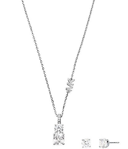Michael Kors Short Pendant Necklace & Stud Earring Set