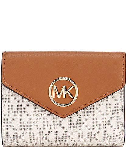 Michael Kors Signature Logo Carmen Medium Envelope Tri-Fold Wallet