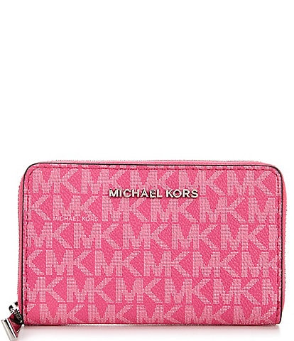 Michael Kors Jet Set Large Continental Wallet Wristlet MK Vanila Pink Blush   ShopperBoard