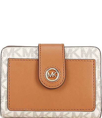 Michael Kors Signature Logo Small Tab Compact Pocket Wallet