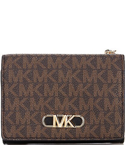 Michael Kors Signature Logo Medium Flap Trifold Wallet