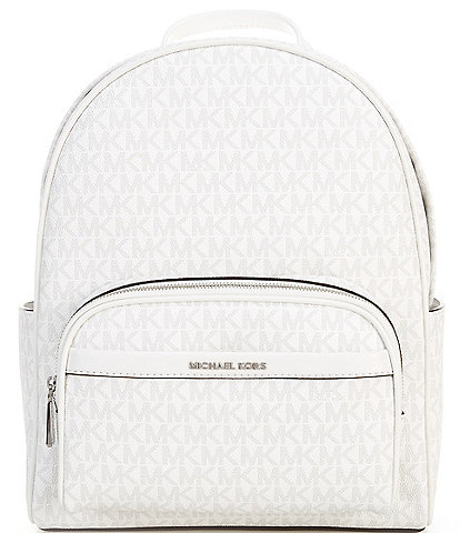 Michael Kors Silver Hardware Signature Logo Box Medium Backpack
