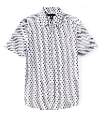 Michael Kors Slim Fit Charm Stripe Stretch Short Sleeve Woven Shirt