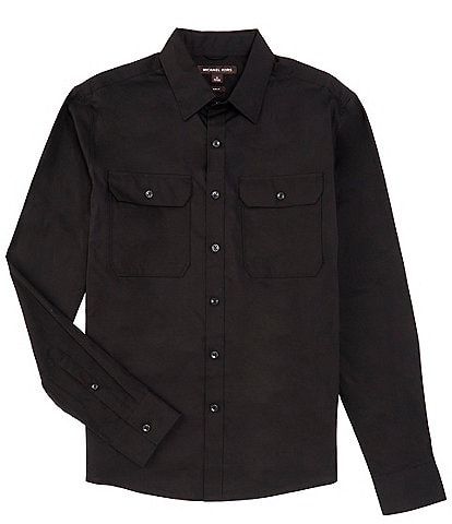 Michael Kors Slim Fit Dual Pocket Military Long Sleeve Woven Shirt