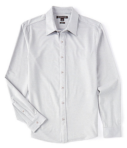Michael Kors Slim-Fit Gingham Stretch Long-Sleeve Woven Shirt
