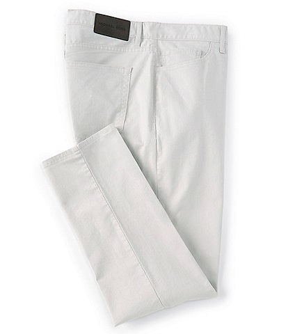 Michael Kors Regular Fit Gray Textured Stretch Fabric Flat Front Dress Pants