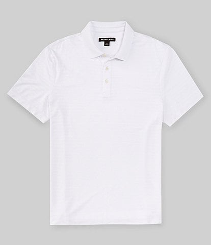 Michael Kors Slim Fit Performance Stretch Tech Tonal Stripe Short Sleeve Polo Shirt