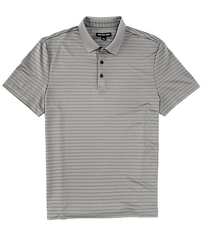 Michael Kors Performance Stretch Tech Tonal Stripe Short Sleeve Polo Shirt