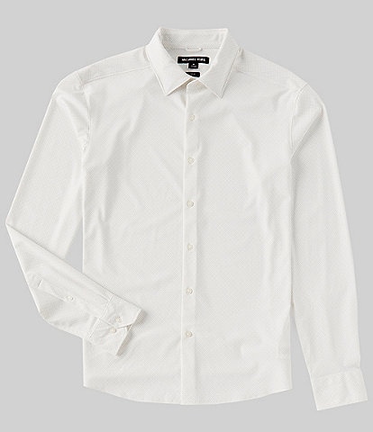 Michael Kors Slim Fit Stretch Printed Long Sleeve Woven Shirt