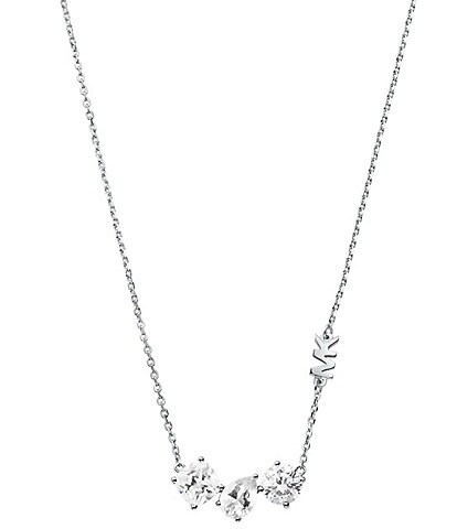 Michael Kors Sterling Silver Cluster Short Pendant Necklace