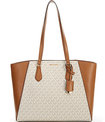 Michael Kors Taryn Large Signature Logo and Leather Tote Bag