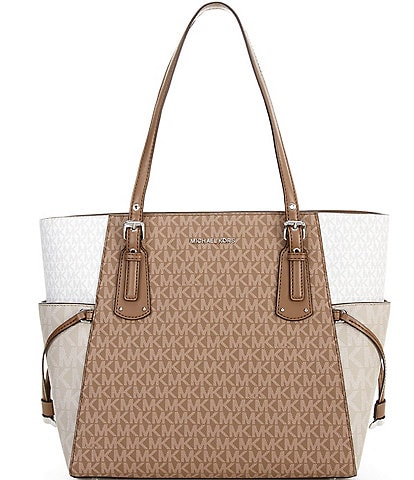 Michael Kors Voyager East West Signature Logo Color Block Tote Bag