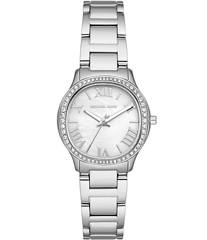 Michael Kors Women's Crystal Sage Three-Hand Stainless Steel Bracelet Watch