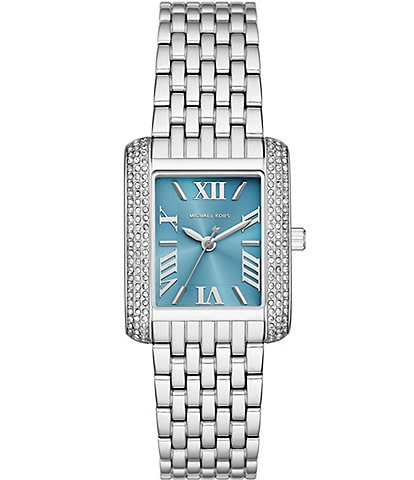 Michael Kors Women's Crystal Emery Three-Hand Stainless Steel Bracelet Watch