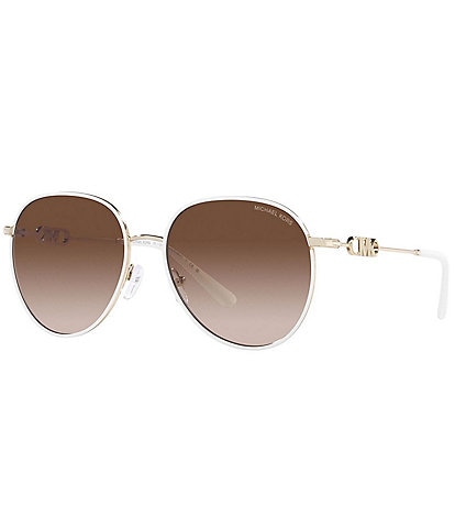 Michael Kors Women's Light Gold White Rx- Aviator Sunglasses