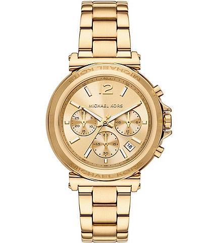 Michael Kors Women's Maren Chronograph Gold-Tone Stainless Steel Bracelet Watch