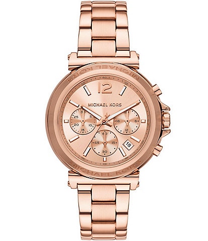 Michael Kors Women's Maren Chronograph Rose Gold-Tone Stainless Steel Bracelet Watch