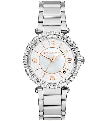 Michael Kors Women's Parker Lux Three-Hand Stainless Steel Bracelet Watch