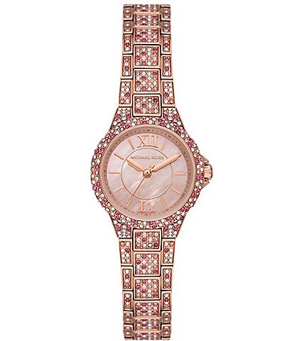Michael Kors Women's Petite Camille Three-Hand Rose Gold-Tone Stainless Steel Bracelet Watch