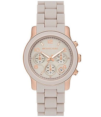Michael Kors Women's Runway Chronograph Gray Silicone Bracelet Watch