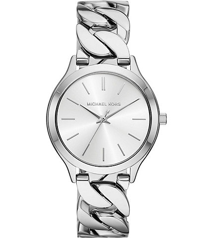 Michael Kors Women's Runway Three-Hand Stainless Steel Bracelet Watch