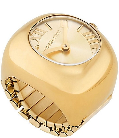 Michael Kors Women's Rylee Two-Hand Gold-Tone Stainless Steel Watch Ring