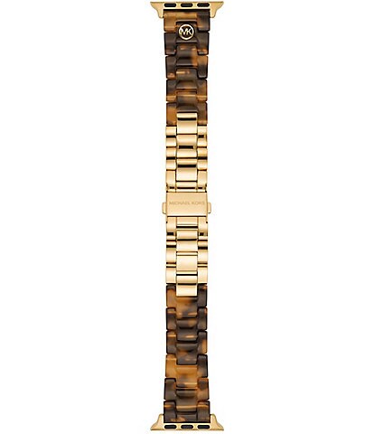 Michael Kors Women's Tortoise Acetate and Gold-Tone Stainless Steel 38/40/41mm Apple Watch Band