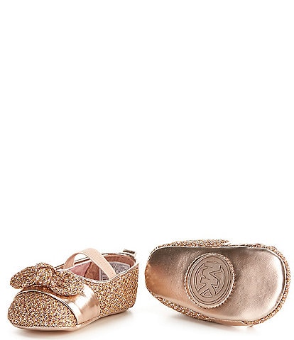 MICHAEL Michael Kors Girls' Baby Kellie Glitter Bow Ballet Crib Shoes (Infant)