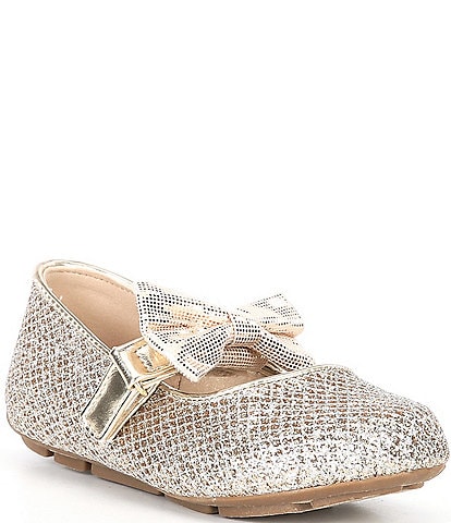 MICHAEL Michael Kors Girls' Rover Harin Glitter Bow Ballet Flats (Infant)