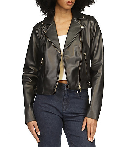 MICHAEL Michael Kors Lamb Leather Moto Jacket