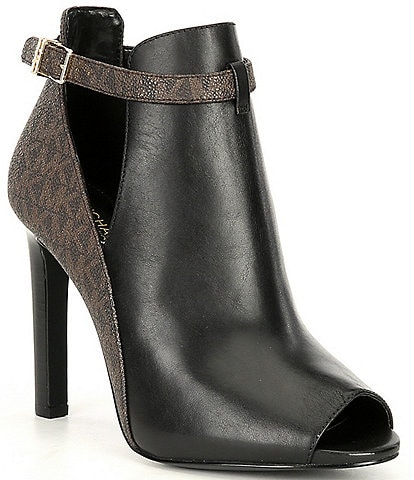 MICHAEL Michael Kors Lottie Leather Block Heel Chelsea Booties | Dillard's
