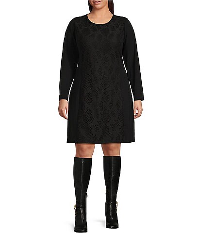 MICHAEL Michael Kors Plus Size Lace Inset Snake Print Mini Dress